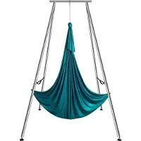 StarTech.com Yogahimmel - Luftige Yoga Hängematte mit Gestell 6 x 2,6 m, Grün Yoga Swing Air Fliegen, Yoga-Schaukel Hammock Swing 250 kg Tragkraft, inkl. Yoga-Socken & Fußpolster, Anti-Gravity Yoga Übungen
