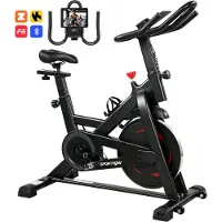 SPORTNOW Heimtrainer Fahrrad Höhenverstellbar Hometrainer mit APP LCD-Monitor