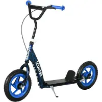 AIYAPLAY Kinderroller Scooter Tretroller mit verstellbarem Lenker, großen Rädern, Handbremse, Kickscooter, 11,8 Zoll Cityroller für 6-12 Jahren Jungen und Mädchen Stahl Blau