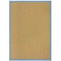KADIMA DESIGN Balkon Teppich Kurzflor Sisal Bordüre Polyester Natur-Blau 120x170 cm Balkon Garten waschbar Natural Living KEER |