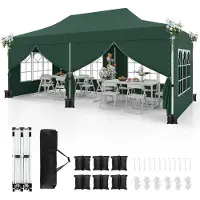 StarTech.com Faltpavillon - Partyzelt für Garten - Wasserdicht - Winterfest - UV-Schutz 50+ - Oxfordgewebe - Mit Tragetasche - Grün