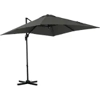 Outsunny Sonnenschirm 245x245 cm Ampelschirm neigbar Alu Grau