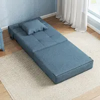 SUGIFT Schlafsessel 2-in-1 Gästebett klappbar, Bettsessel Polyester Schaumstoff, Dunkelblau | 70 x 70 x 61 cm | abnehmbarer Bezug | 8,5 kg