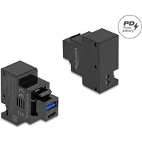 DeLOCK 41482, Flach, Schwarz, USB C, USB A, Weiblich, Weiblich