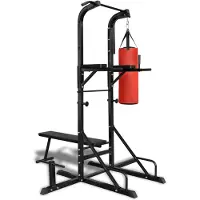 Syfax Fitness Kraftturm mit Trainingsbank und Boxsack
