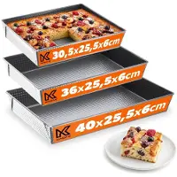Kadax Form Backblech Kuchenform Set XXL 3-tlg