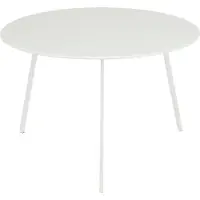 Mica Decorations Seatle Gartenbeistelltisch – H38 x Ø58 cm – Metall – Weiß