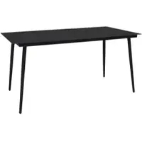 Furnicato Garten-esstisch Schwarz 150x80x74 Cm Stahl Und Glas