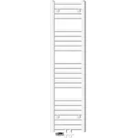 LuxeBath Badheizkörper Mittelanschluss 300 x 1400 mm Weiß gerade mit Thermostat und Anschlussgarnitur Durchgang Boden Weiß - Heizkörper, ohne Heizstab