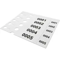 Combicraft Schlaufenetiketten mit Nummerierung 0001-1000 und Abrißstreifen 250x38 mm - 1000 Stück