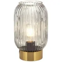 Orion Nachttischlampe Carneval, alu / grau / zink, für Wohn- / Esszimmer, Glas, Tischlampe