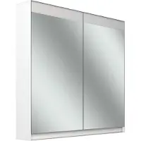 Schneider FILO HCL Spiegelschrank, Unterputz, Lichtband oben, 795x147x759mm, 2 Türen, 2 Steckdosen, 180.080.02.02, Ausführung: EU-Norm/Korpus weiss