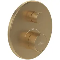 Villeroy & Boch Unterputz-Thermostat Universal Taps & Fittings, Brushed Gold, 157x66x157mm, Thermostatfunktion mit ViPush-Technologie