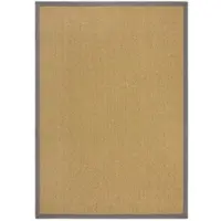 KADIMA DESIGN Balkon Teppich Kurzflor Sisal Bordüre Polyester Natur-Grau 120x170 cm Balkon Garten waschbar Natural Living KEER |