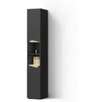Livinity Badschrank Timavo Anthrazit 30 x 180 cm mit Türen, und offenen Fächern, Model 52972