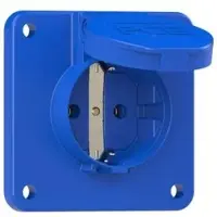 Pce 105-8bw Schutzkontakt-Anbausteckdose 75x75 nat Dichtrand IP54 rückwärtig (blau) 1058bw