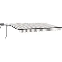 vidaXL Ausziehbare Markise Hellgrau und Weiß 450 x 300 cm