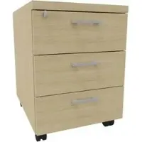 Quadrifoglio Rollcontainer Idea, aus Holz, eiche, mit 3 Schubladen, abschließbar
