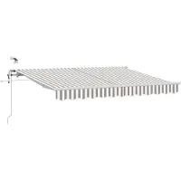 vidaXL Ausziehbare Markise Hellgrau und Weiß 500 x 300 cm Polyester
