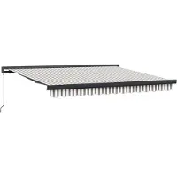 vidaXL Ausziehbare Markise Hellgrau und Weiß 350 x 250 cm