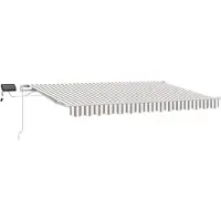 vidaXL Ausziehbare Markise Hellgrau und Weiß 450 x 300 cm