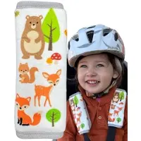 OEM 2x weelderige Bosdieren – Gevoerde Schouderbeschermers für Auto- und Kinderwagen, Unisex-Accessoire für Babys, Jungen und Mädchen, Komfort und Sicherheit