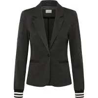 Kaffe Blusenblazer "Damen Blazer Kinnie", Damen, Gr. S, grau (grau meliert, schwarz, chalk stripe), Obermaterial: 76% Polyester PES. 20% Viskose CV. 4% Elasthan EL., Blazer Blusenblazer