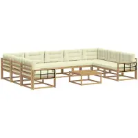 vidaXL Outdoor-Sofagarnitur 10 stk. Weiß und Creme