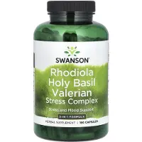 Swanson Health Rhodiola Heiliges Basilikum Baldrian Stress Complex 180 St