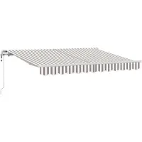 vidaXL Ausziehbare Markise Hellgrau und Weiß 500 x 350 cm