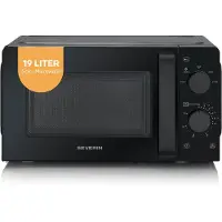 Severin Mikrowelle Solo, Auftauen und Erhitzen, 6 Leistungsstufen & Auftaufunktion, Mikrowellengerät mit Drehteller,19L,700W, Schwarz, MW 7580