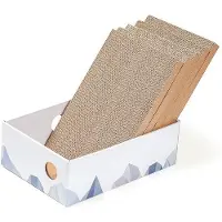 OEM Krabplank für Katzen, 5-teilig, weiß, stabil, interaktiv, medium