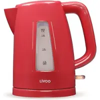 Livoo DOD184RC, 1,7 l, 2200 W, Rot, Kunststoff, Wasserstandsanzeige, Drahtlos