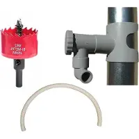 OEM Regenvat voor ronde leidingen + 1 Meter Metallisch Slang Grijs + Premium Metallzaag