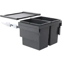 Hailo CARGO SYNCHRO 60, 2 x 28 Ltr, Seitenwandmontage, Vollauszug, abgedeckte Führungsschiene, anthrazit