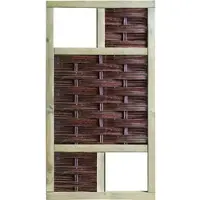 Alpholz Nabil-3D Weidengeflechtzaun Element mit 2 Fenster aus Holz