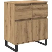 vidaXL Sideboard Artisan-Eiche 60 x 35 x 70 cm Verbundholz und Eisen