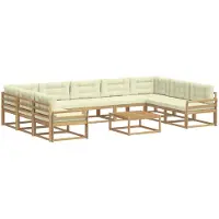 vidaXL Outdoor-Sofagarnitur 10 stk. Weiß und Creme