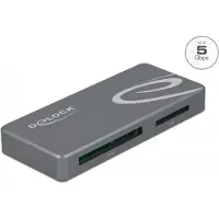 DeLOCK 91754, CFast,CFast 2.0,MMC,MMC Mobile,RS-MMC,SD,SDHC,SDXC, Grau, 5000 Mbit/s, Metall, Windows 8.1 32-bit / 8.1 64-bit, 10 32-bit / 10 64-bit Mac OS 10.15.2, USB 3.2 Gen 1 (3.1 Gen 1) Type-C