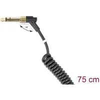DeLOCK Spiralkabel 3,5 mm 3 Pin Klinkenstecker zu Klinkenste