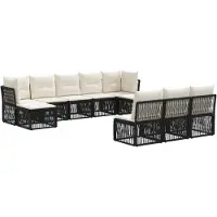 vidaXL Gartensofa-set 10 pcs Schwarz Poly-Rattan