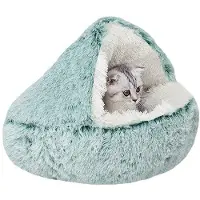 Benza Ibenzoa Donut-Haustierbett für Katzen & kleine Hunde, kuscheliges Rundbett aus Plüsch, atmungsaktiv, PP-Baumwollfüllung, M Ø50 cm (bis 7 kg) / L Ø65 cm (bis 12 kg)