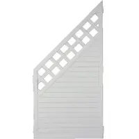 Tetzner & Jentzsch T&J Sichtschutzzaun LIGHTLINE mit Dekorgitter Ecke weiß Sichtschutz Lamellenzaun, 90x180/90 cm, Ecke rechts