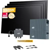 TSUN Powerness Balkonkraftwerk Speicher, DCU2000Lite mit DB2000 Lite Erweiterungsakku & 800W Mikrowechselrichter& 1920W Solarmodule, 2400W PV Input