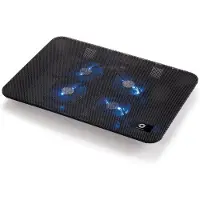 Conceptronic Kühlende Notebook-Unterlage mit 4 Lüftern, 39,6 cm (15.6 Zoll), 4 Stück(e), 8 cm, Schwarz, Aluminium, USB