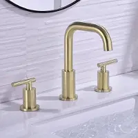 OEM Badezimmerarmatur mit 2 Griffen, 20 cm Messingbadezimmerwannenarmatur, 3-Gang breite Armatur mit 360-Grad drehbarer Abfluss, Kupferwasserleitung und Überlauf, poliertes Gold.