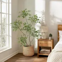 StarTech.com Künstlicher Nandina (Himmelsbambus) - Kunstbaum im Topf - Höhe 150 cm - Realistische Blätter - Für Innen & Außen - Bodenstehend - Pflegeleicht