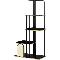 StarTech.com Katzenkratzbaum - Kletterbaum 170 cm - 4 Ebenen - Sisal-Kratzstämme & Kratzbrett - Stabiler Stahlrahmen - Mit Weichem Kissen