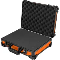HMF 15502-18 Transportkoffer mit Rasterschaumstoff | 39 x 29 x 12 cm | Orange