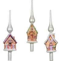 Décoris Piek-Lebkuchenhaus aus Glas, 31 cm